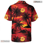 Black Floral Bird of Paradise Hawaiian Shirt - Adult Beach Outfit