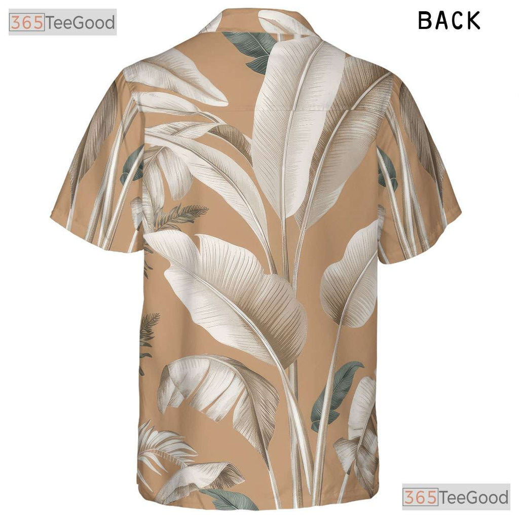 Casual Green Leaf Floral Hawaiian Shirt - Unisex Aloha Beach Tee
