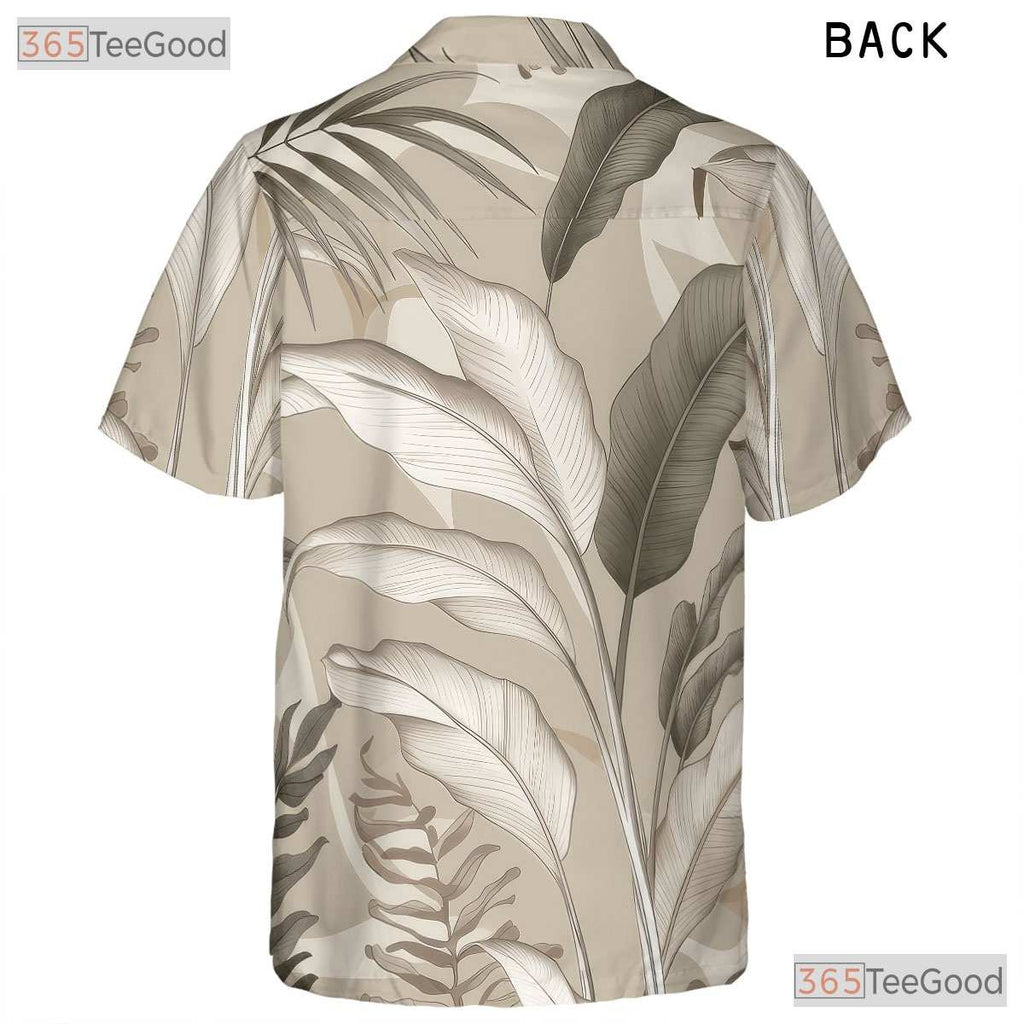 Elegant Tropical Leaves Hawaiian Shirt - Unisex Summer Beach Tee