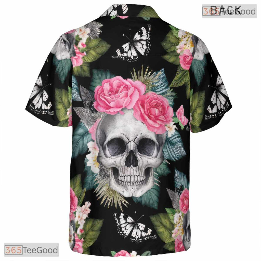 Tropical Navy Hawaiian Shirt - Hibiscus Palm Leaf Beachwear for Adults