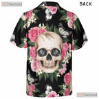Tropical Skull Butterfly Hawaiian Shirt - Punk Summer Men's Tee