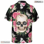 Navy Blue Tropical Hawaiian Tee - Palm Leaf Aloha Summer Vacation Wear
