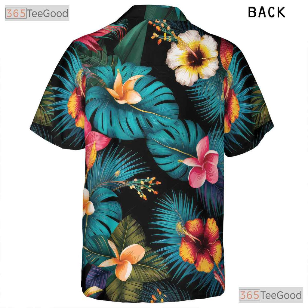 Colorful Paradise Floral Hawaiian Shirt - Casual Summer Tee