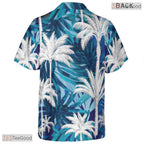 Navy Floral Paradise Hawaiian Tee - Seamless Aloha Tropical Vacation
