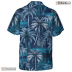 Tropical Navy Hawaiian Shirt - Flowers & Leaves Aloha Beach Outfit Women