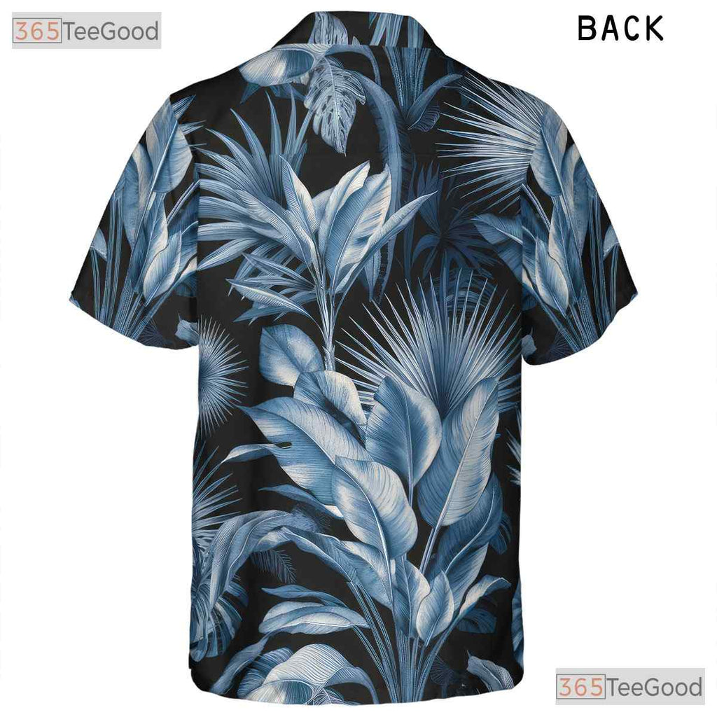 Tropical Blue Leaves Hawaiian Shirt - Unisex Aloha Vacation Tee
