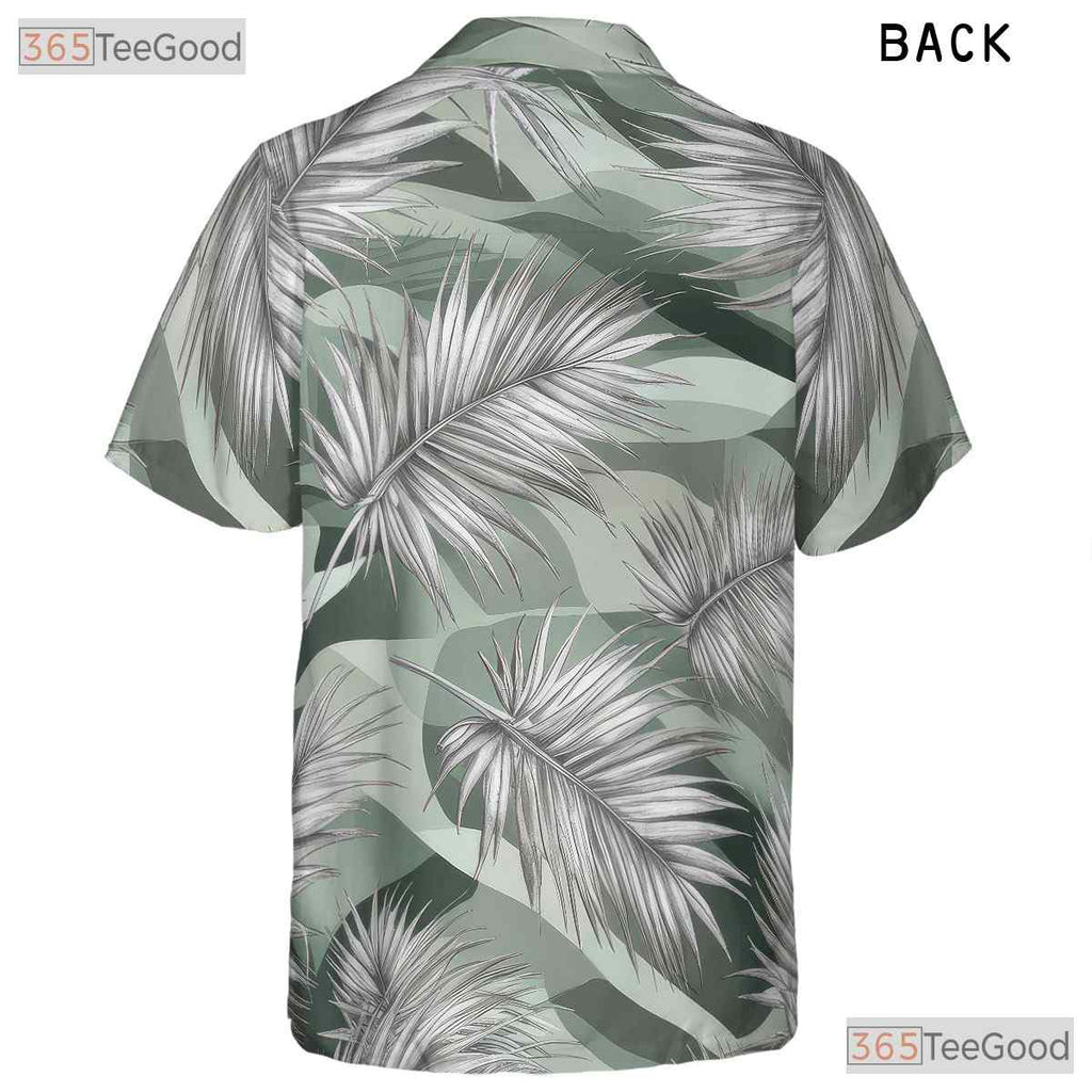 Sage Green Palm Tree Hawaiian Shirt - Men's Aloha Party Outfit