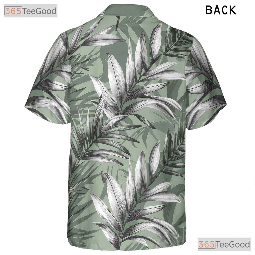 Short Sleeve Green Palm Hawaiian Shirt - Unisex Tropical Tee