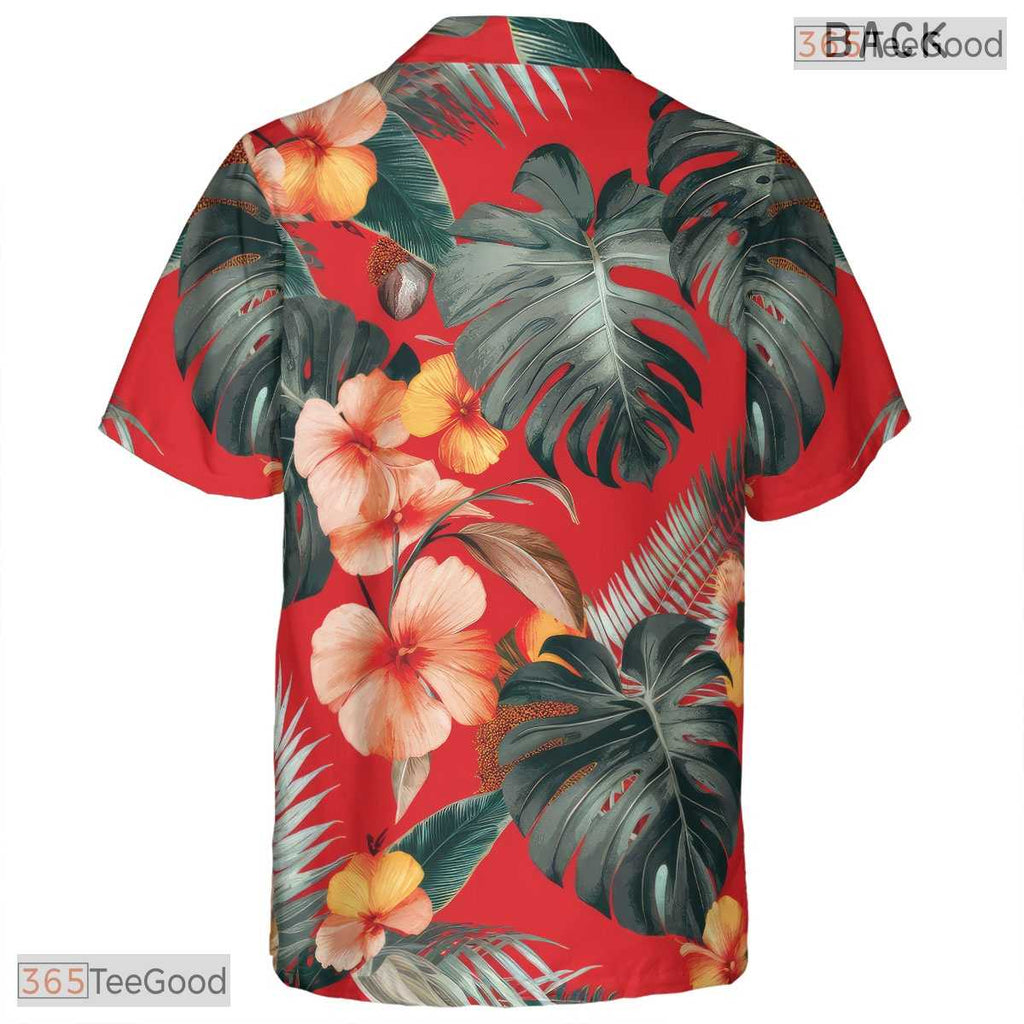 Seamless Midnight Jungle Hawaiian Shirt - Tropical Foliage Men's Wear