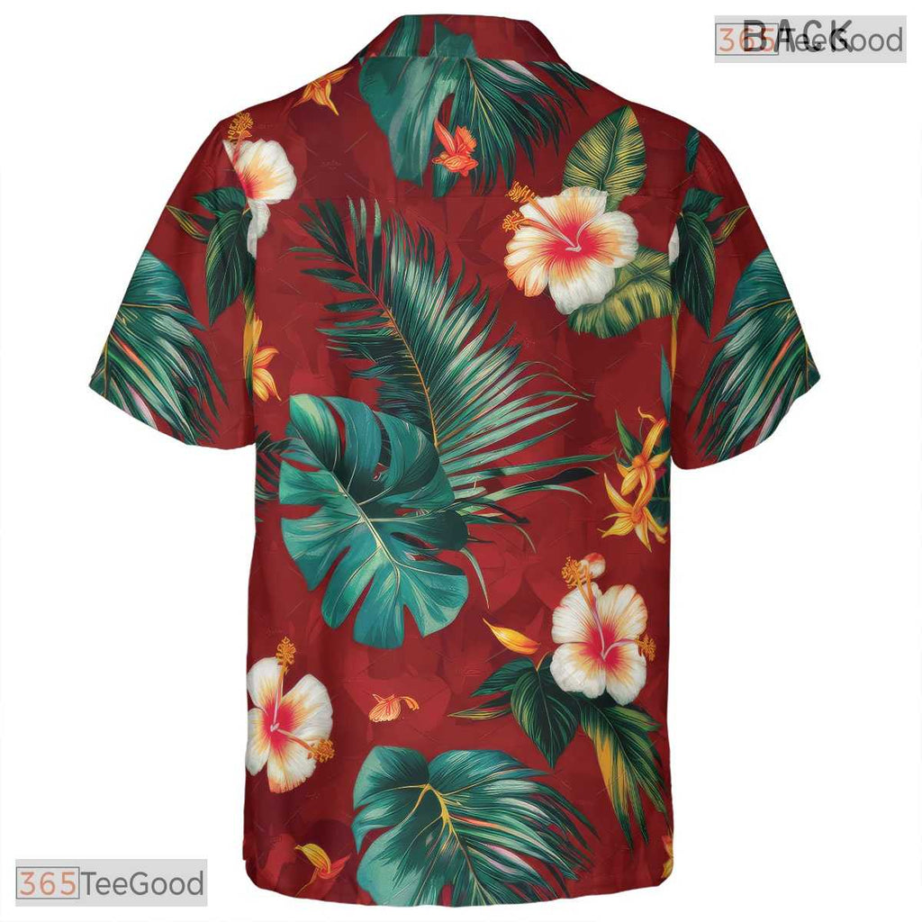 Midnight Foliage Seamless Hawaiian Shirt - Tropical Jungle Aloha Adult