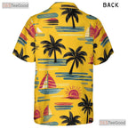 Beach Sailboat Island Hawaiian Shirt - Unisex Casual Aloha Tee