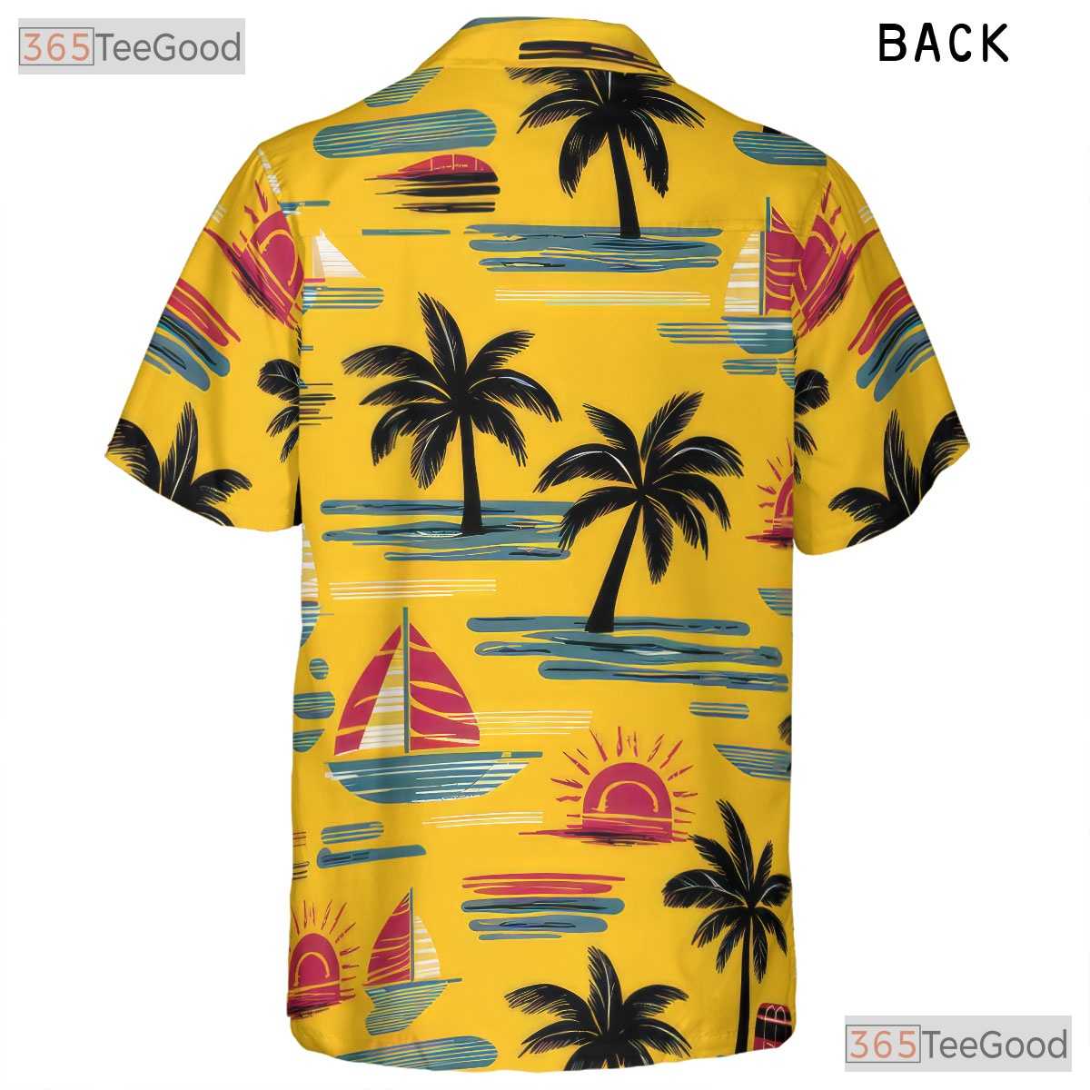 Beach Sailboat Island Hawaiian Shirt - Unisex Casual Aloha Tee
