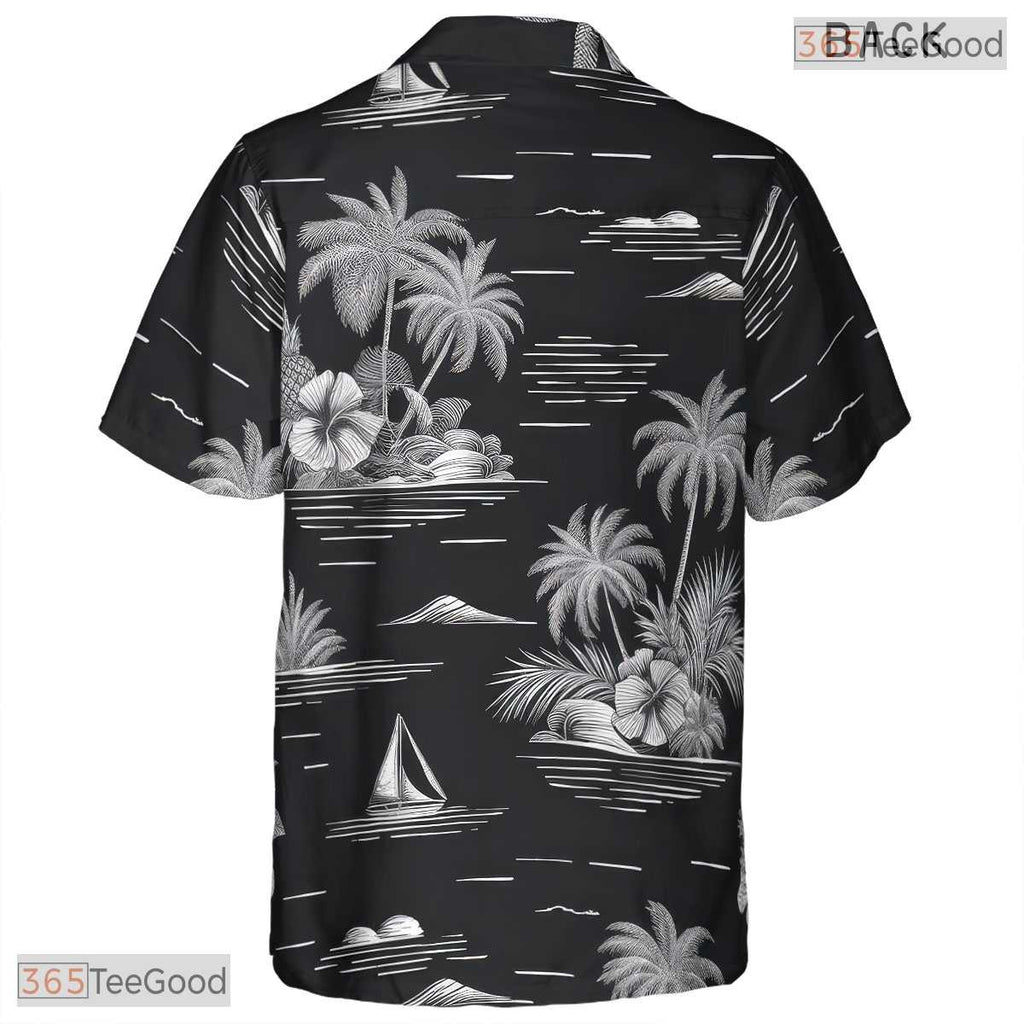Exotic Palm Midnight Hawaiian Shirt - Green Foliage Aloha Wear Unisex
