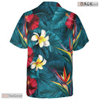 Midnight Exotic Palm Hawaiian Tee - Seamless Tropical Foliage Women