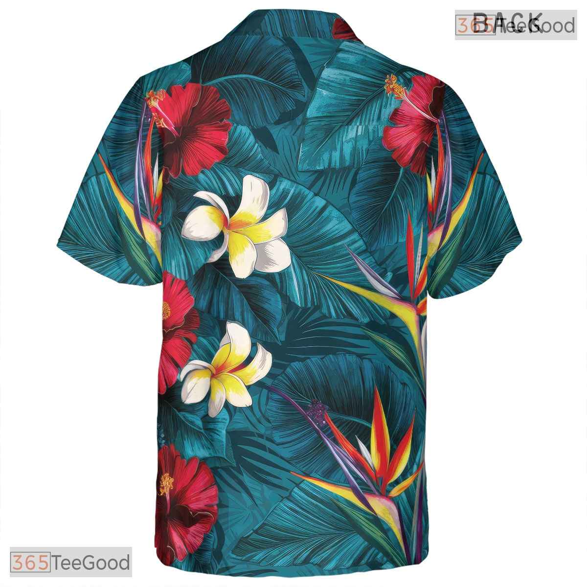 Midnight Exotic Palm Hawaiian Tee - Seamless Tropical Foliage Women