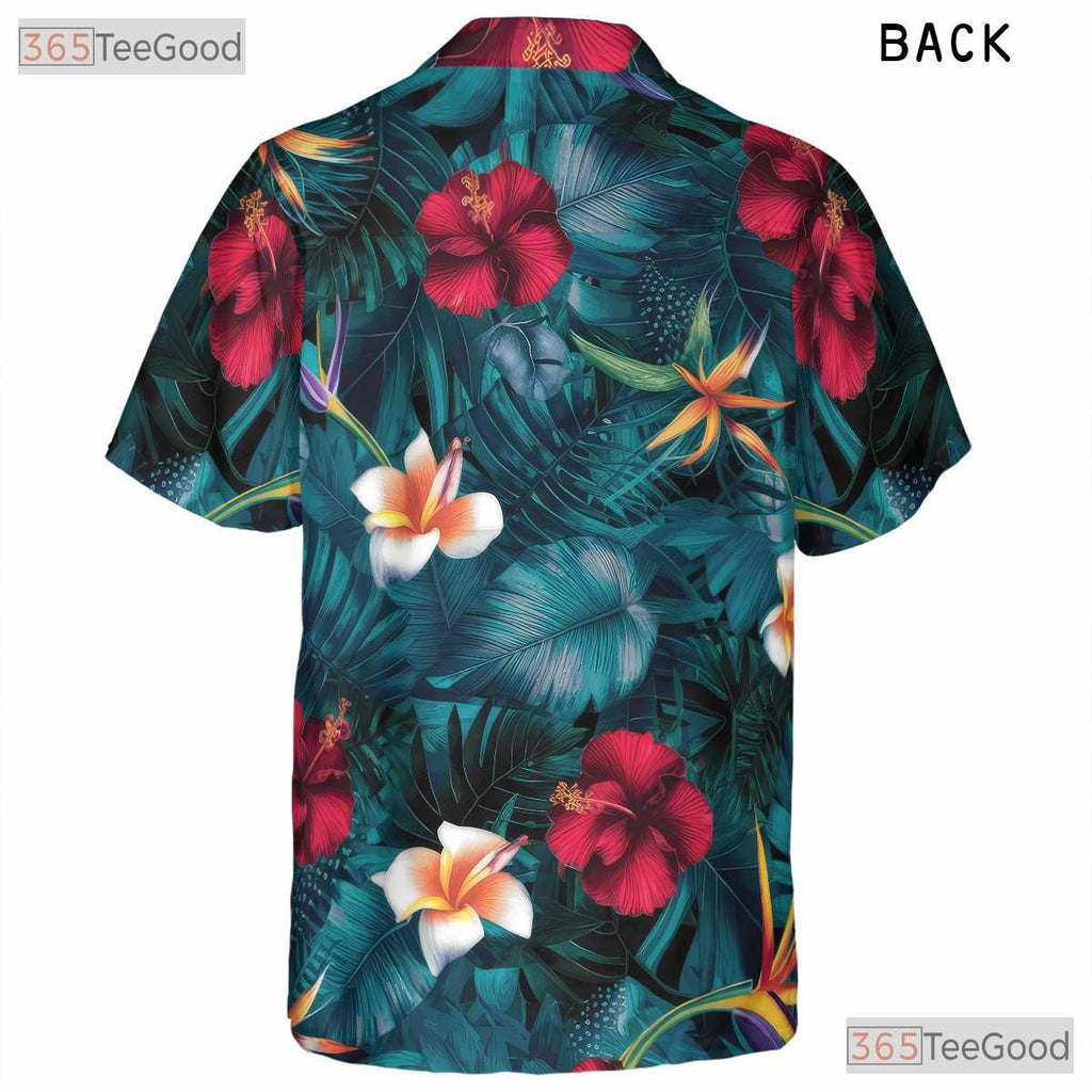 Eye-Catching Floral Hawaiian Shirt - Adult Tropical Beach Tee