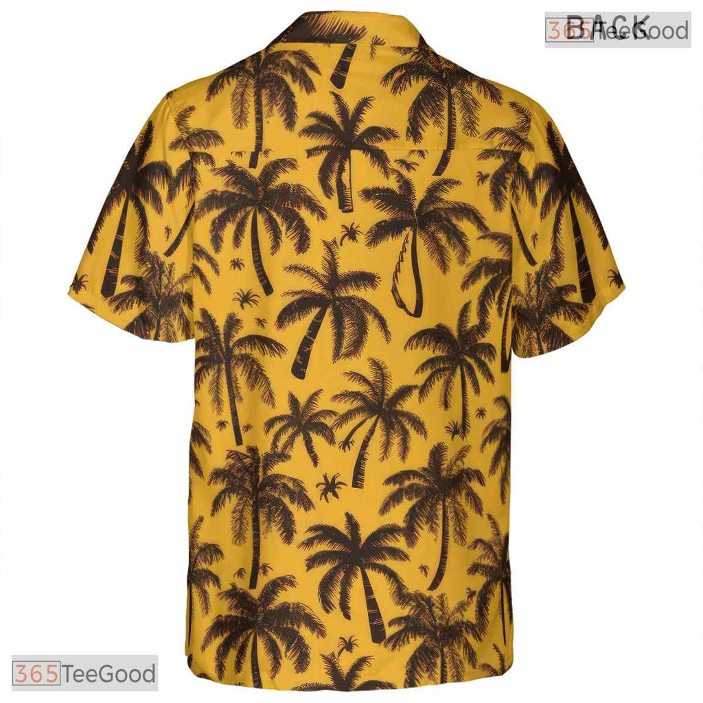 Palm Leaves & Hibiscus Hawaiian Shirt - Tropical Beach Party Women
