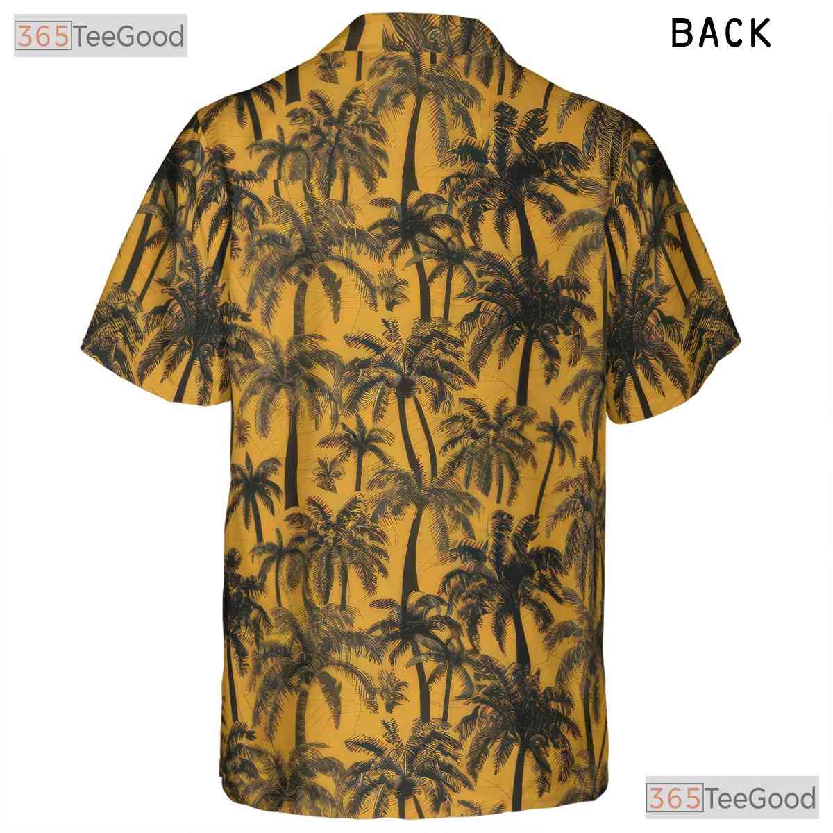 Vibrant Yellow Palm Tree Hawaiian Shirt - Unisex Summer Aloha Tee
