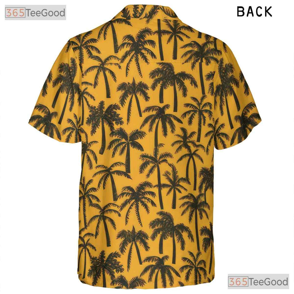 Stylish Black Palm Tree Hawaiian Shirt - Men's Beach Vacation Tee