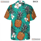 Pineapple Floral Hawaiian Shirt - Women's Aloha Short Sleeve Tee