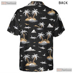 Shark and Island Hawaiian Shirt - Unique Adult Summer Aloha Tee