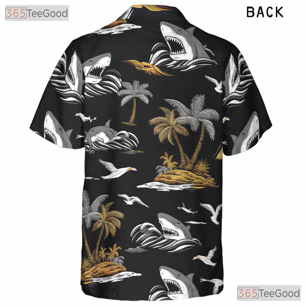 Tropical Shark Hawaiian Shirt - Men's Stylish Beach Party Outfit