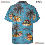 Sky Blue Paradise Hawaiian Shirt - Unisex Summer Short Sleeve Tee