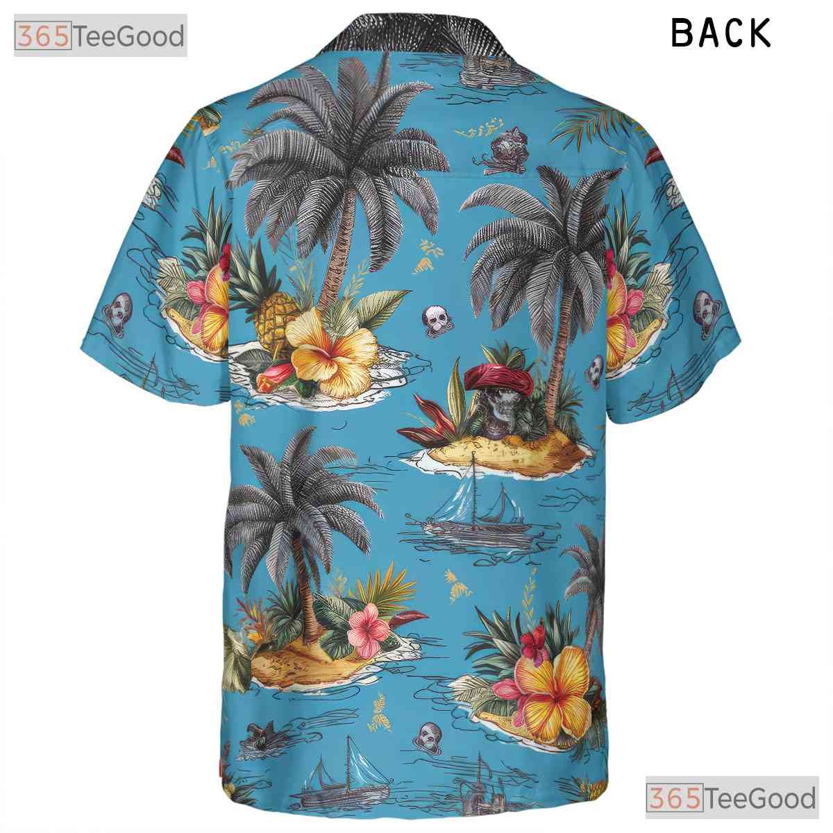 Sky Blue Paradise Hawaiian Shirt - Unisex Summer Short Sleeve Tee