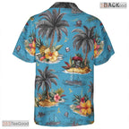Soft Pastel Palm Leaves Hawaiian Tee - Tropical Minimalist Style Adults