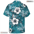Minimalist Tropical Hawaiian Shirt - Soft Pastel Botanical Beach Men