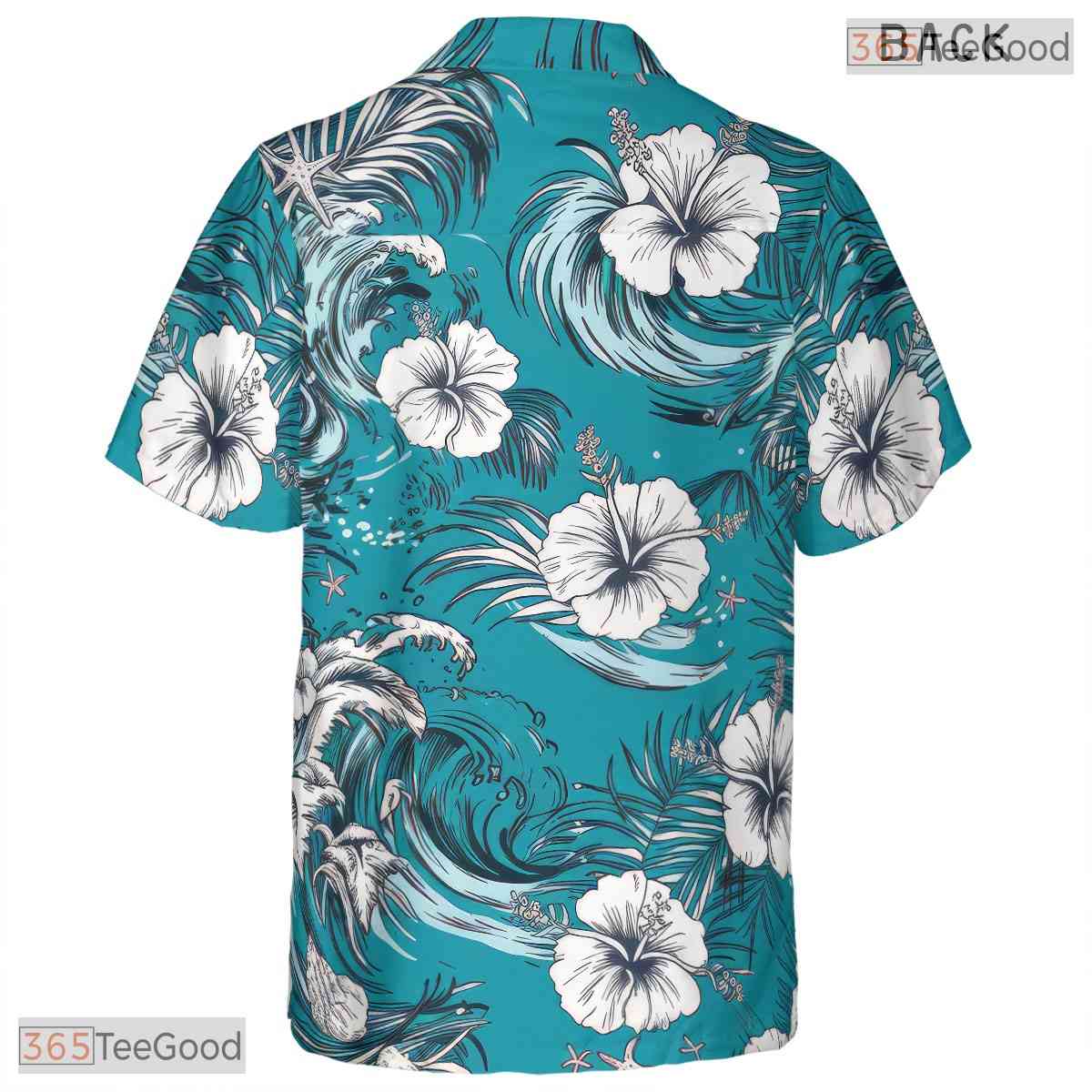 Light Pastel Palm Hawaiian Tee - Tropical Botanical Aloha Outfit Women