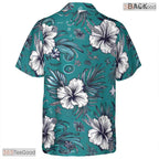 Tropical Botanical Hawaiian Shirt - Soft Pastel Palm Minimalist Unisex