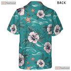 Palm Hibiscus Print Hawaiian Shirt - Adult Tropical Aloha Outfit