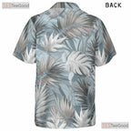 Tropical Palm Leaf Hawaiian Shirt - Stylish Blue Men's Beach Tee