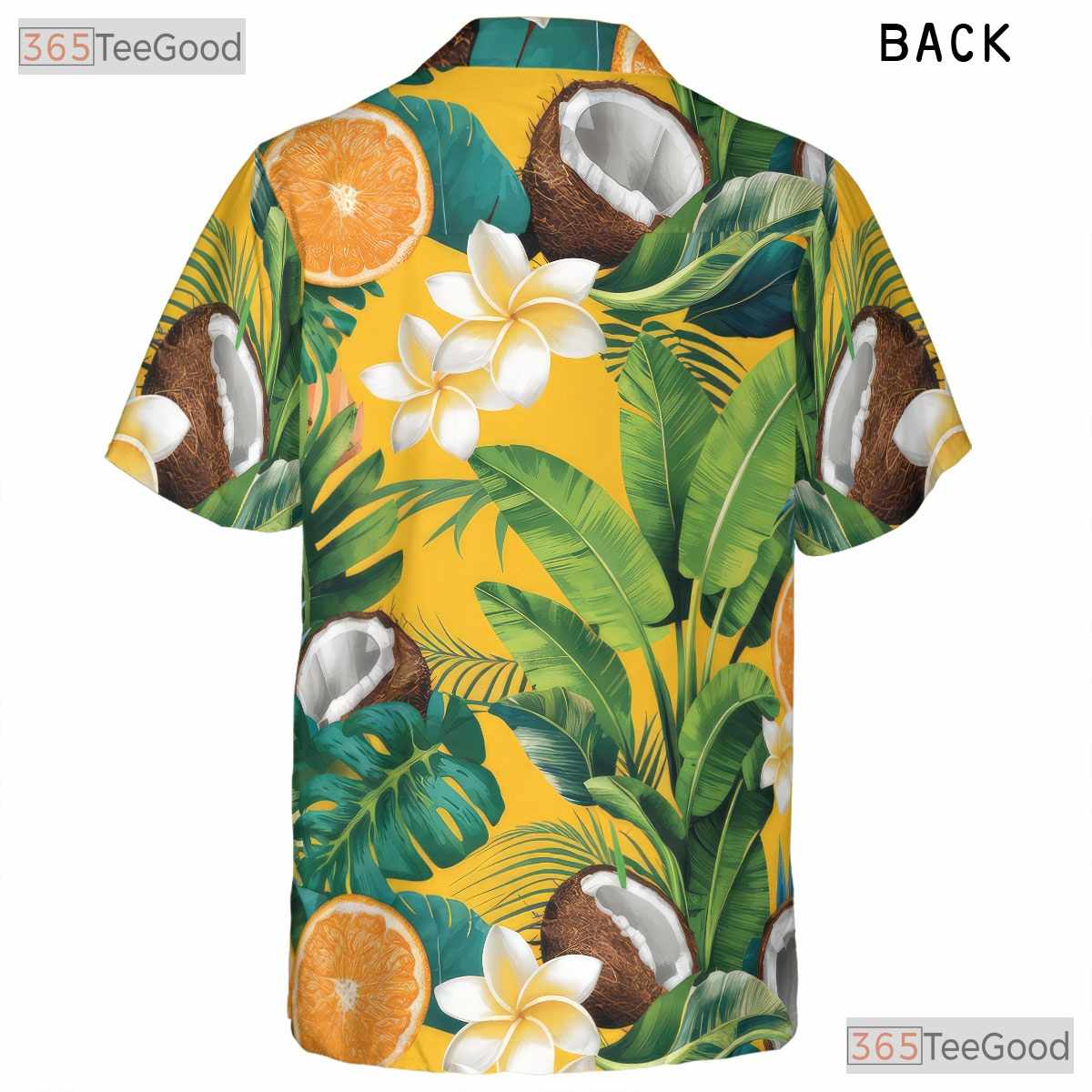 Yellow Citrus Coconut Hawaiian Shirt - Unisex Aloha Vacation Tee