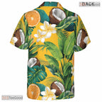 Tropical Fruit Floral Hawaiian Tee - Bold Black Jungle Aloha For Men
