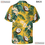 Citrus Coconut Print Hawaiian Shirt - Unisex Tropical Beach Tee