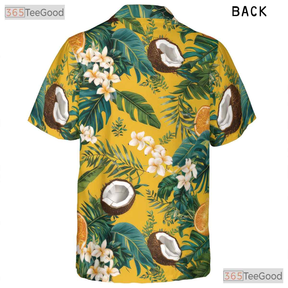 Citrus Coconut Print Hawaiian Shirt - Unisex Tropical Beach Tee