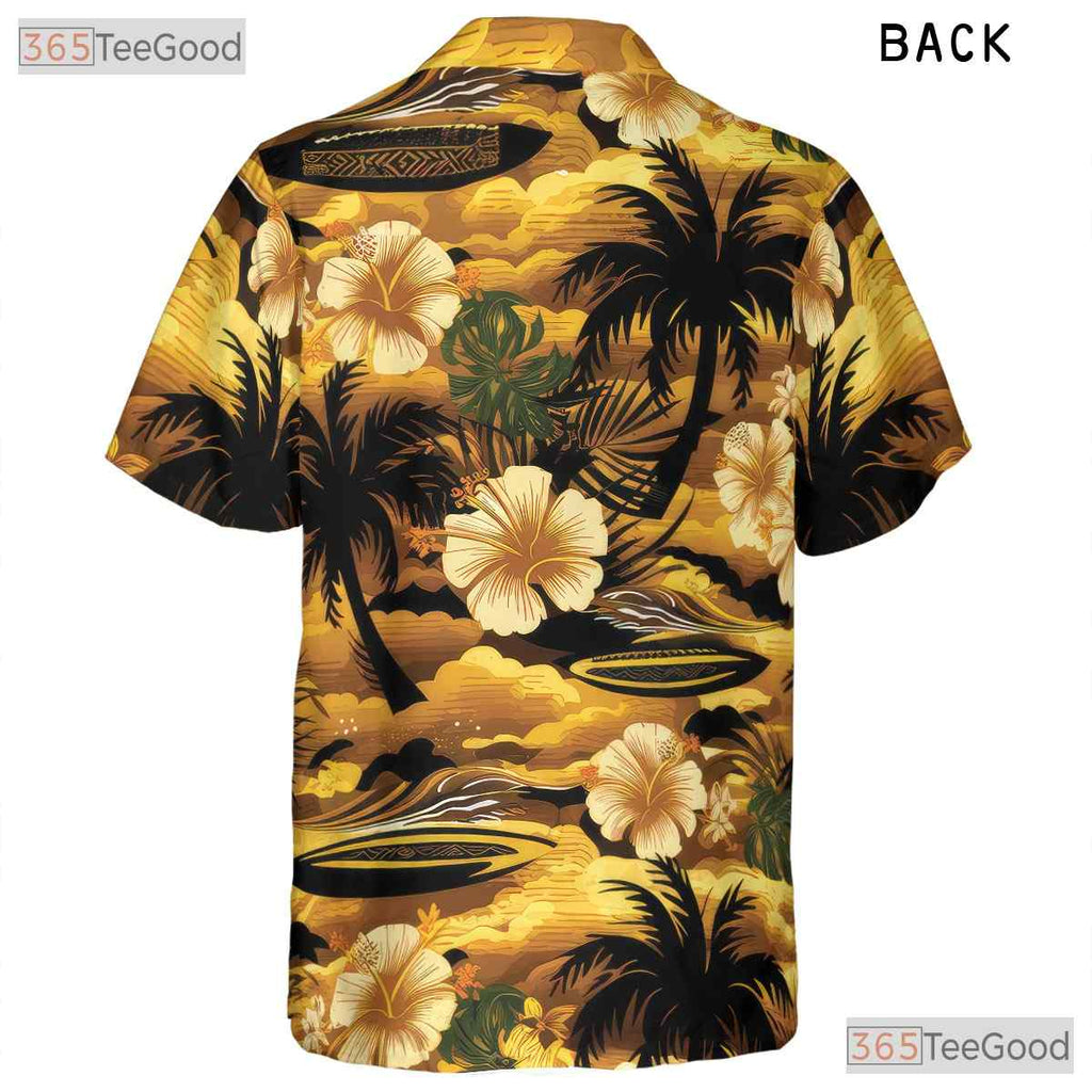Casual Short Sleeve Hawaiian Shirt - Men's Beach Button Down
