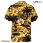 Tropical Red Sunset Hawaiian Tee - Palm Island Getaway Vacation Wear