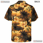 Casual Beach Button Down Hawaiian Shirt - Adult Short Sleeve Tee