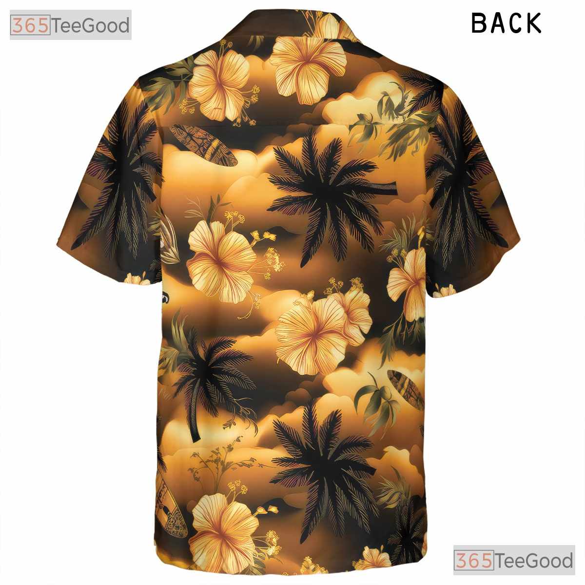Casual Beach Button Down Hawaiian Shirt - Adult Short Sleeve Tee