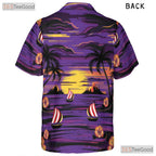 Purple Sunset Paradise Hawaiian Shirt - Sailboats & Palm Island Men