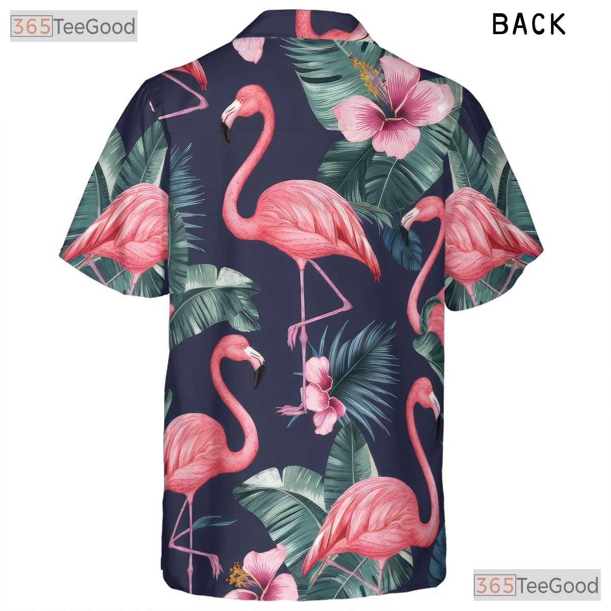 Flamingo Paradise Hawaiian Tee - Vibrant Tropical Bird Island Vacation Women
