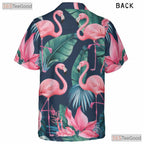 Flamingo Paradise Hawaiian Tee - Exotic Palm & Ocean Vibes for Adults