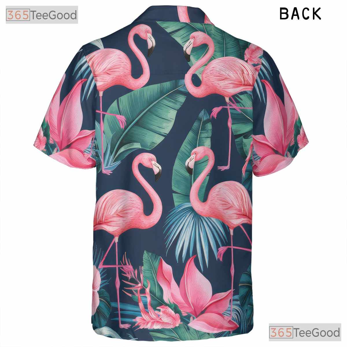 Flamingo Paradise Hawaiian Tee - Exotic Palm & Ocean Vibes for Adults