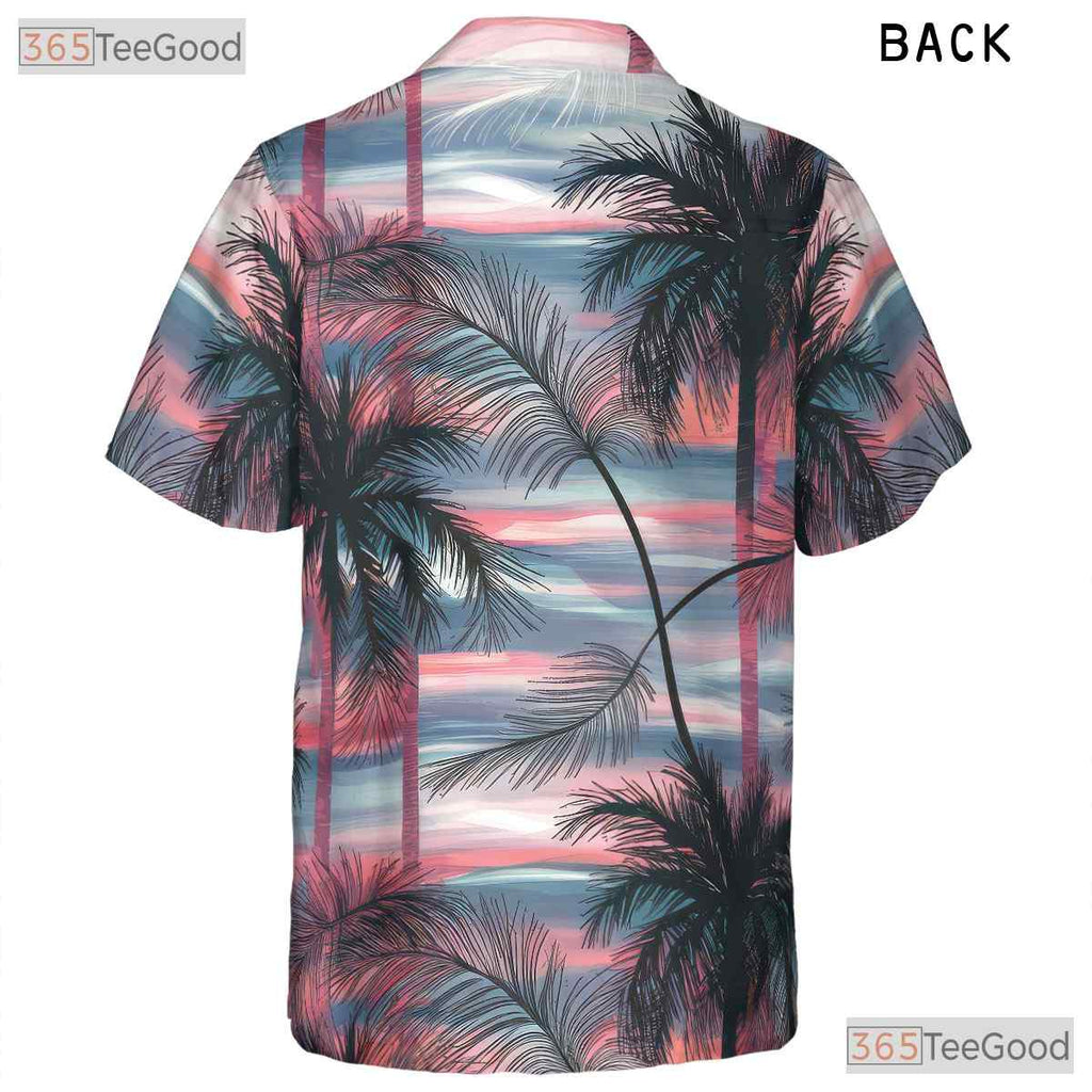 Tropical Sunset Hawaiian Tee - Bold Ocean Horizon Aloha Beach Style Women