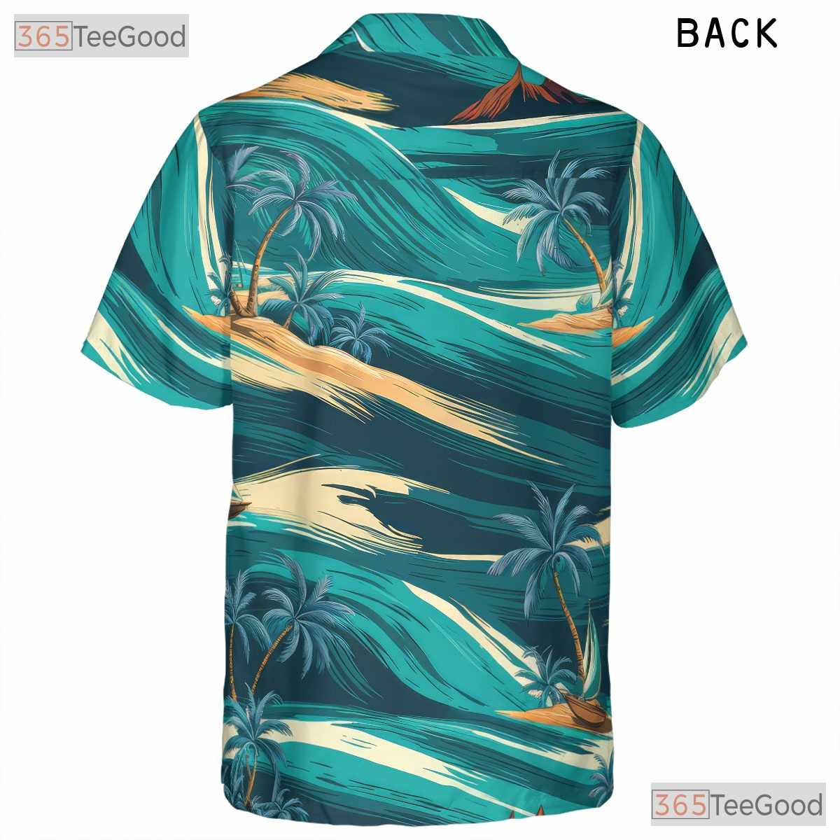 Tropical Palm Ocean Hawaiian Shirt - Vacation Aloha Style for Men & Women