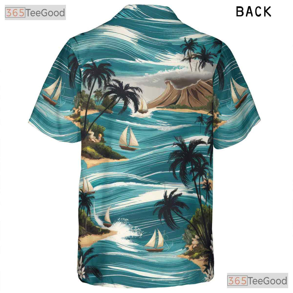 Classic Floral Ocean Hawaiian Shirt - Tropical Beachwear for Men & Women