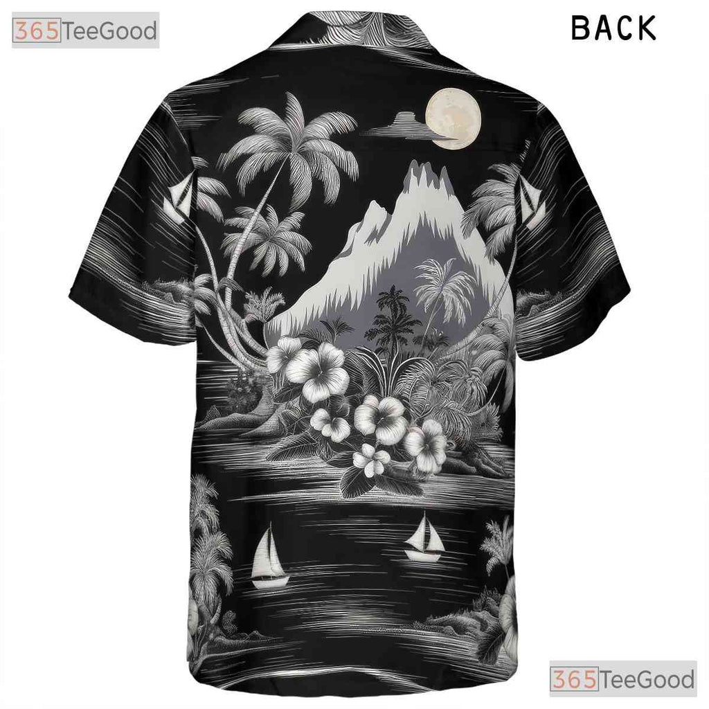 Green Retro Hawaiian Tee - Hibiscus Flower Beach Vacation Gift Women